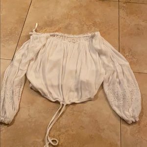 An off the shoulder top
